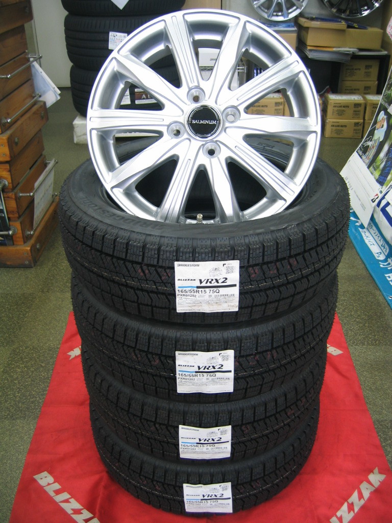 ブリヂストン ブリザック VRX2 国産 スタッドレス 165/55R15 165/55-15 ＆ ホイール 新品 4本 2023年製 即納 送料無料 スペーシア、ワゴンR_台数限定販売になります。