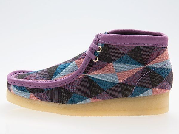 新品/CLARKS/クラークス/WMNS WALLABEE BOOT/ウィメンズ ワラビーブーツ/TEXTILE UPPER/テキスタイル/PURPLE/パープル/26164608/23.0cm_画像2