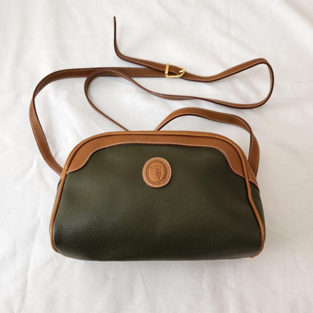 ヤフオク! - TRUSSARDI トラサルディ バッグ オリーブ ブラウ...