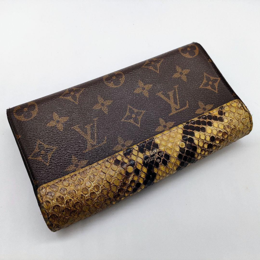 【極美品・開運財布】ルイヴィトン LOUISVUITTON モノグラム パイソン ポルトフォイユ・パラス 長財布 最新型 現行品 保存箱 保存袋_画像2