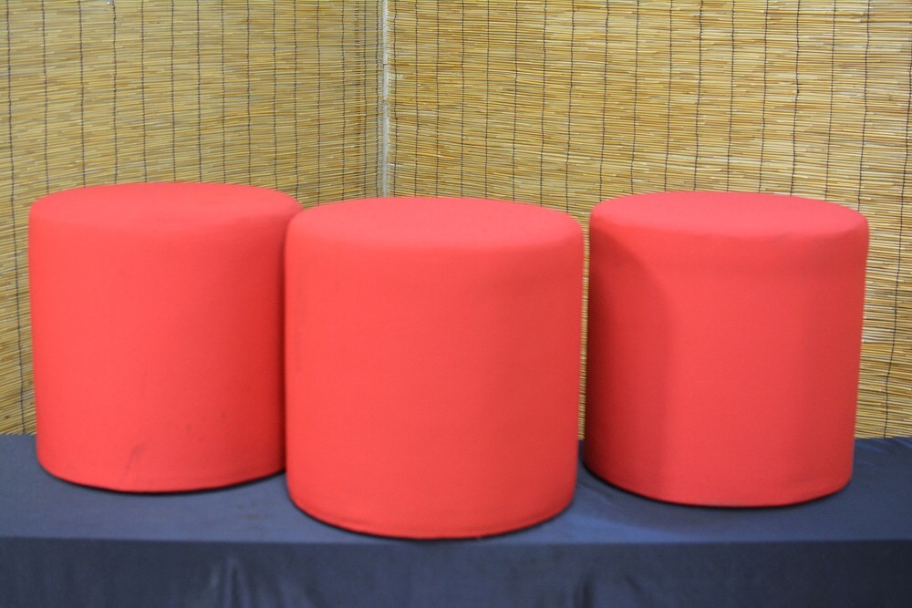 Okamura/oka blur cloth-covered stool 1 pcs 30600 jpy. . goods 3 pcs. set 