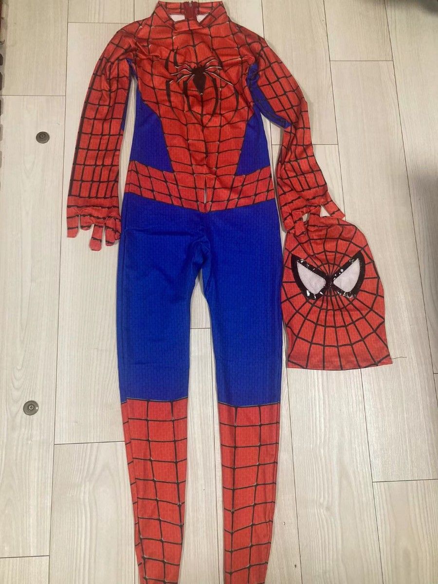 スパイダーマン コスプレ 伸縮性 通気性 弾力性 コスチューム110-120ｃｍ