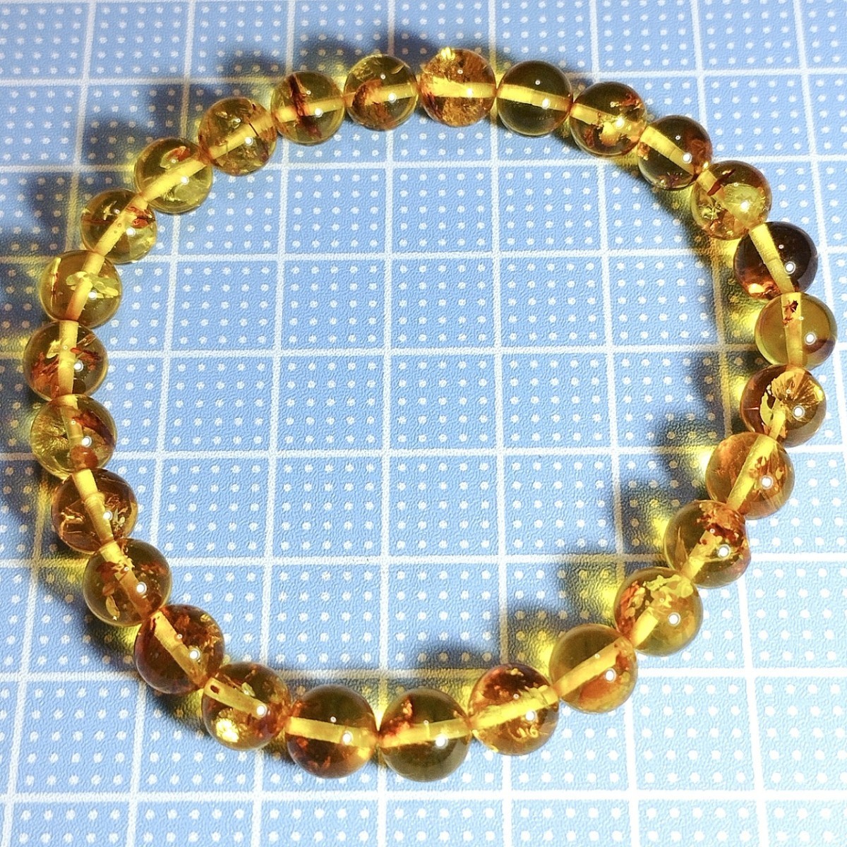 バルティックアンバー 本琥珀 ブレスレット 7mm 17cm ハニー バルティックアンバー 本琥珀 ブレスレット 7mm 17cm ハニー