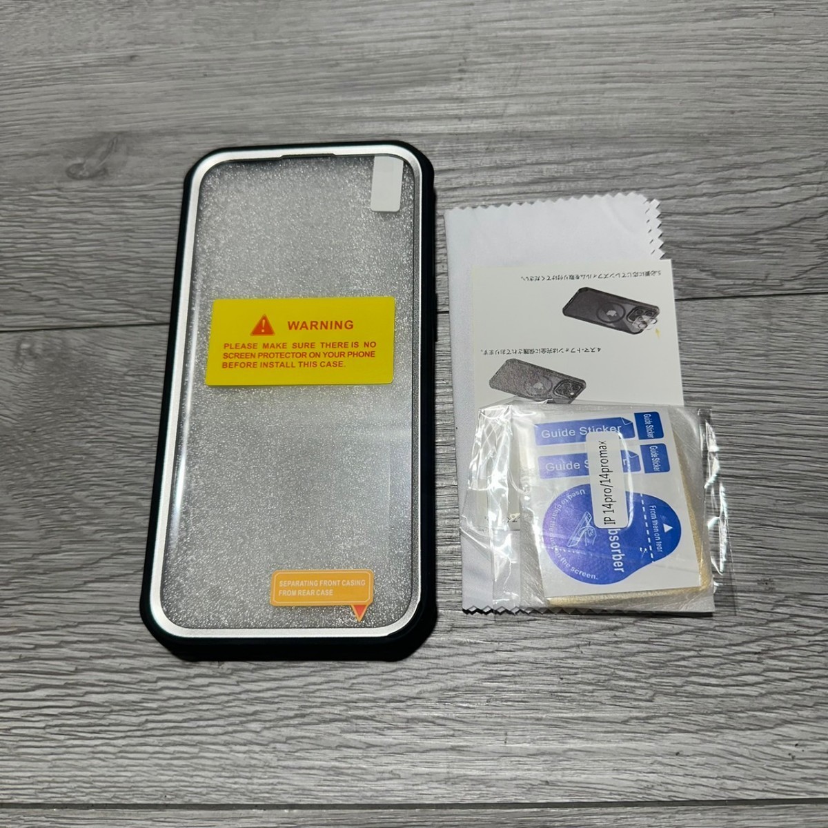 y102302m WEIYUN iPhone 14 Pro Max 用 ケース 透明強化ガラス　柔軟TPUフレーム+磁石内蔵　MagSafe対応　マグネット搭載 _画像5