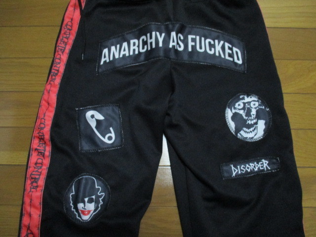 激レア　HARDCORE　パッチ　ジャージ　パンツ　ANARCHY AS FUCKED　CHAOS　SCREAM　COMPLETE CONTROL　ロゴ　トラックパンツ　サイズ不明_画像8