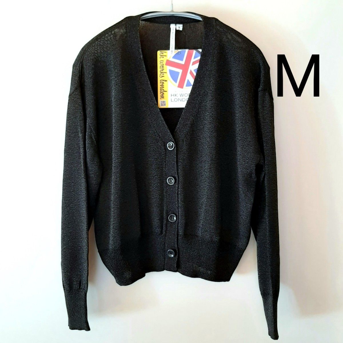 しまむら HK WORKS LONDON ラメニットショートカーディガン M しまむら HK WORKS LONDON ラメニットショートカーディガン M