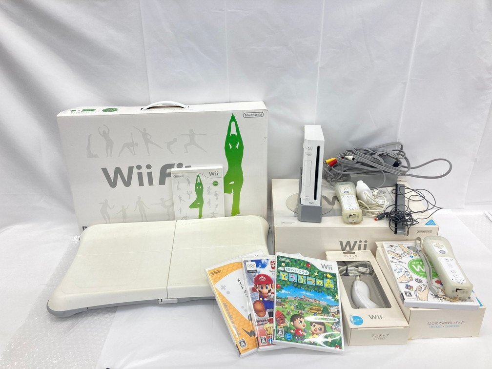 Nintendo ニンテンドー Ｗii 本体 バランスＷiiボード 街へいこうよどうぶつの森 他 Ｗii ゲームソフト 等 おまとめ セット【BJAD7002】_画像1