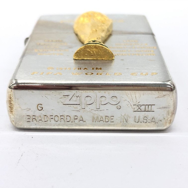 Zippo ジッポー ライター 1998年フランスW杯 トロフィー付き 限定モデル No.1586 ケース付き【BJBA0010】_画像4