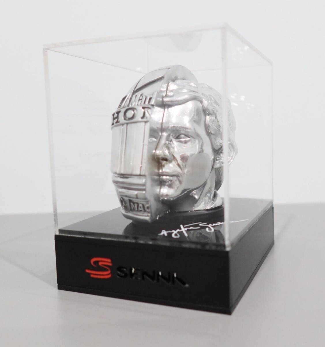 海外　限定品　送料込み　アイルトン・セナ　Ayrton Senna Silver Chrome Half Head　　F1　トロフィー　フィギュア　レプリカ