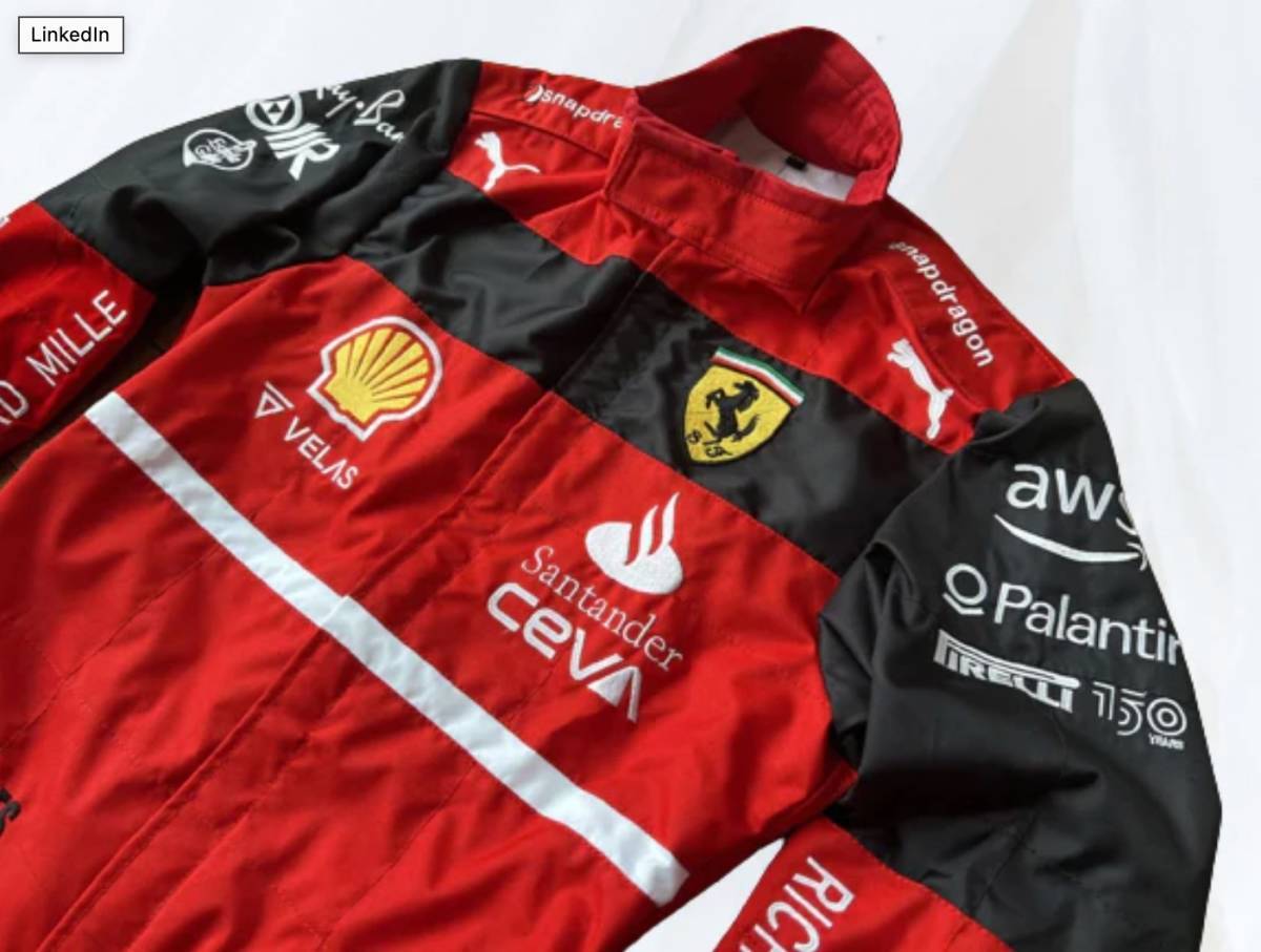 海外 送料込み 　高品質　シャルル・ルクレール フェラーリ　2022　F1　レーシングカート　レーシングスーツ サイズ各種　レプリカ