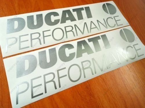a 海外　限定 送料込み　 　ドゥカティ パフォーマンス DUCATI Performance Silver 300mm 2枚セット 　ステッカー_画像1