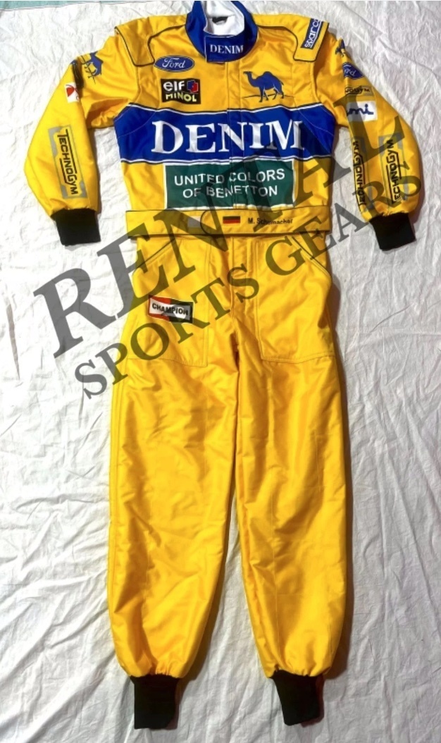海外 送料込み 　高品質　 ミハエル・シューマッハ　1993　 F1　レーシングカート　レーシングスーツ サイズ各種　レプリカ