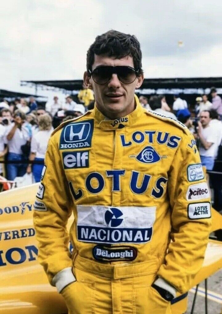 海外 送料込み 　高品質　アイルトン・セナ F1 Ayrton Senna LOTUS Printed Suit　レーシングスーツ　サイズ各種 　レプリカ