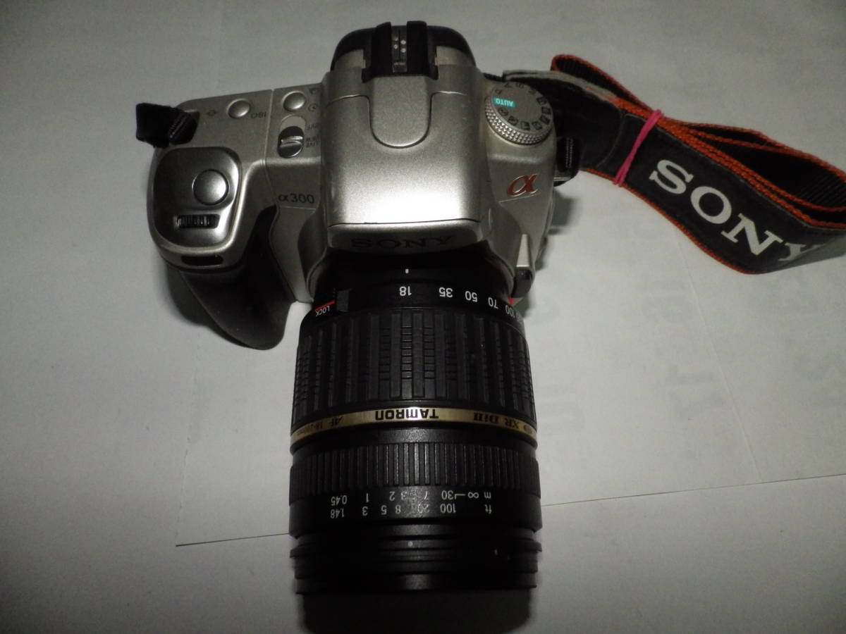 ■中古 デジタル一眼レフ ソニーα300 シルキーゴールド◆SONY DSLR-A300◆レンズタムロン18-200mm ◆スマートテレコン◆動作確認済■_画像2