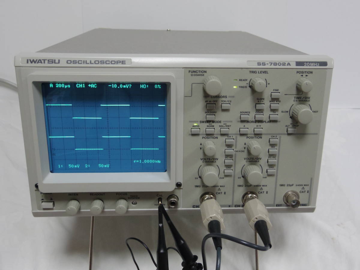 Rock Through Iwatsu mhz 2ch Oscilloscope Ss 7802a Electrification Operation Verification Settled Used Beautiful Goods Junk Treatment Real Yahoo Auction Salling