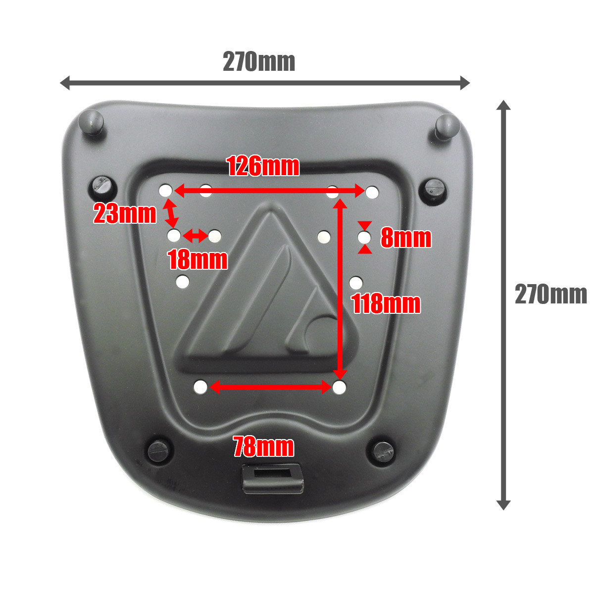 AG-86 リアボックス ブラック [容量47L] LEDストップランプ付:背もたれ付:バイク:大容量:汎用タイプ トップケース ケース リアケース BOXの画像8