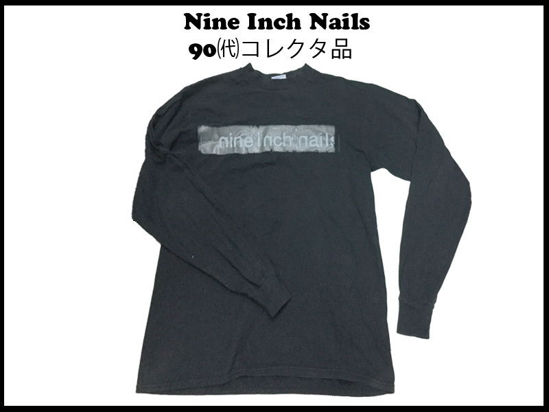 NINE INCH NAILS 長袖コレクタロングT９０代　L　コレクタ品　黒