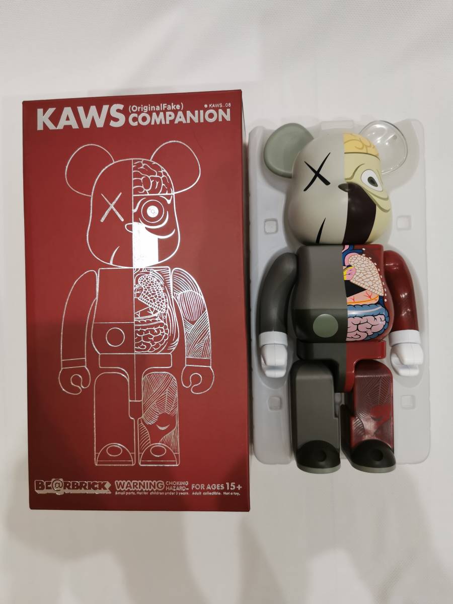 ベアブリック BE@RBRICK KAWS コンパニオン Companion Original Fake 人体模型 BROWN 400％_画像1