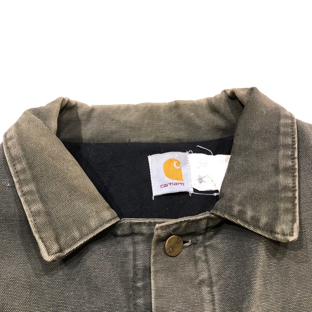 【XXL】USA 古着 カーハート Carhartt トラディショナルコート ダック地 ワークジャケット カバーオール グリーン 2XL_画像5