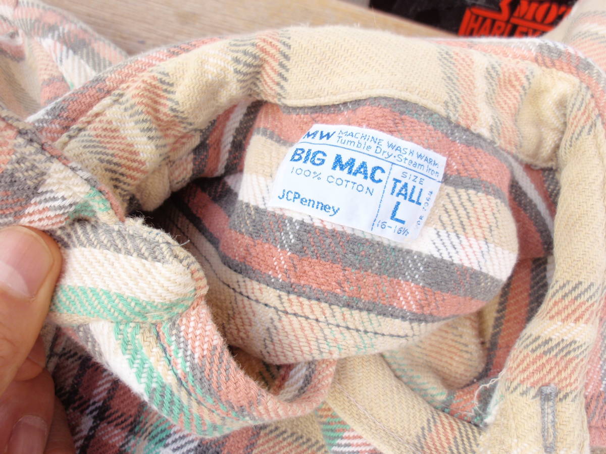 ビンテージ BIG MAC（ビッグマック） チェック柄のネルシャツ サイズL/TALLの画像5