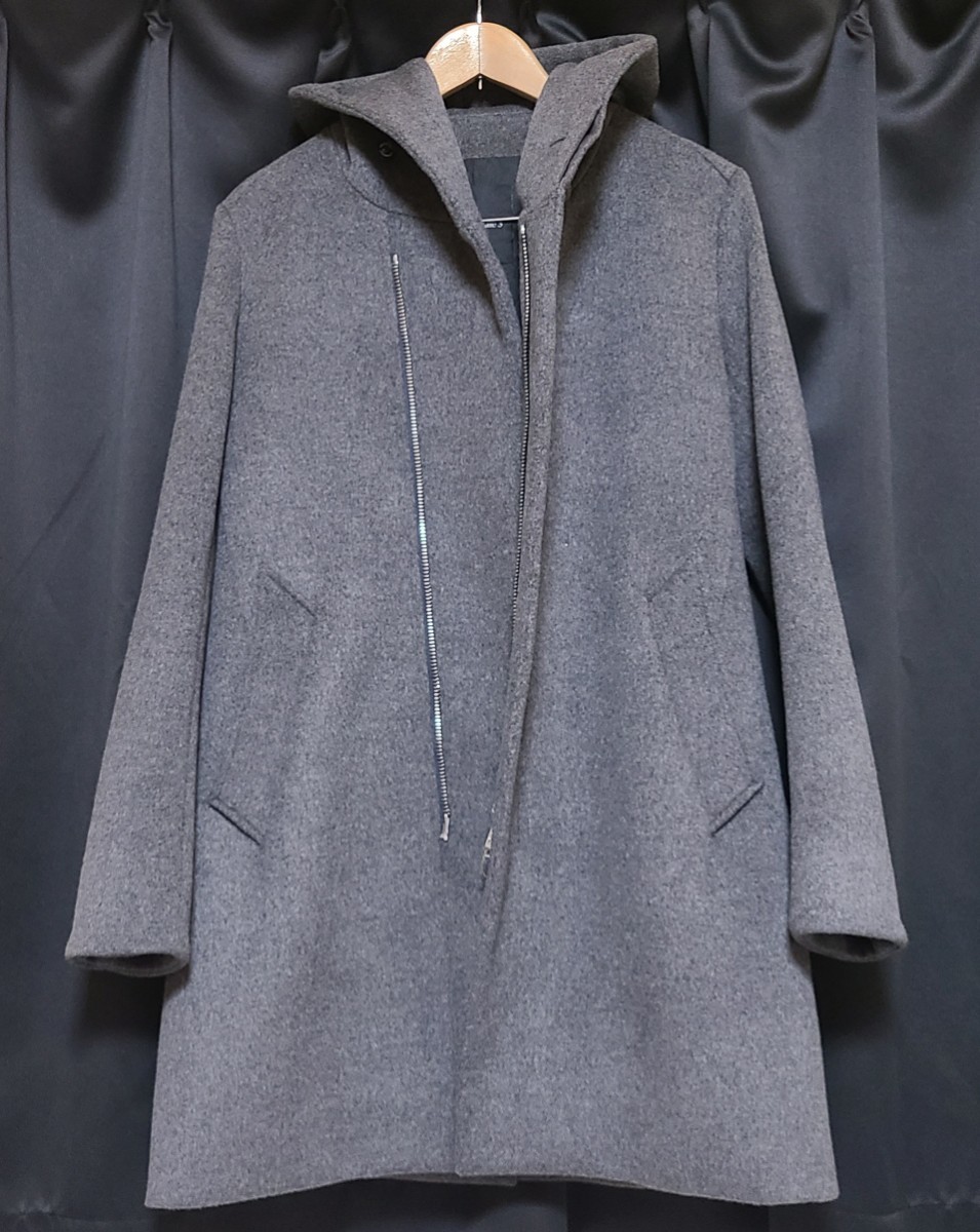 ★18aw 定13万 1piu1uguale3 WRAP NECK HOOD COAT ラップ フード コート サイズ3(S) junhashimoto akm wjk 中古★ジャンク扱い_画像6