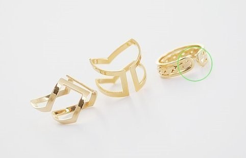 ☆ 2色セット☆ オシャレ 関節リング シンプル 極細リング ジュエリー Vネイルリングセット アクセサリー 金 銀 z47_画像6