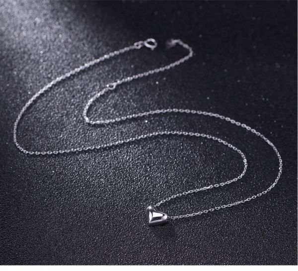 ♪ シンプル ハート ネックレス ♪ ペンダント オシャレ チェーン 鎖骨 ネックレス レディース アクセサリー 銀 z6_画像5