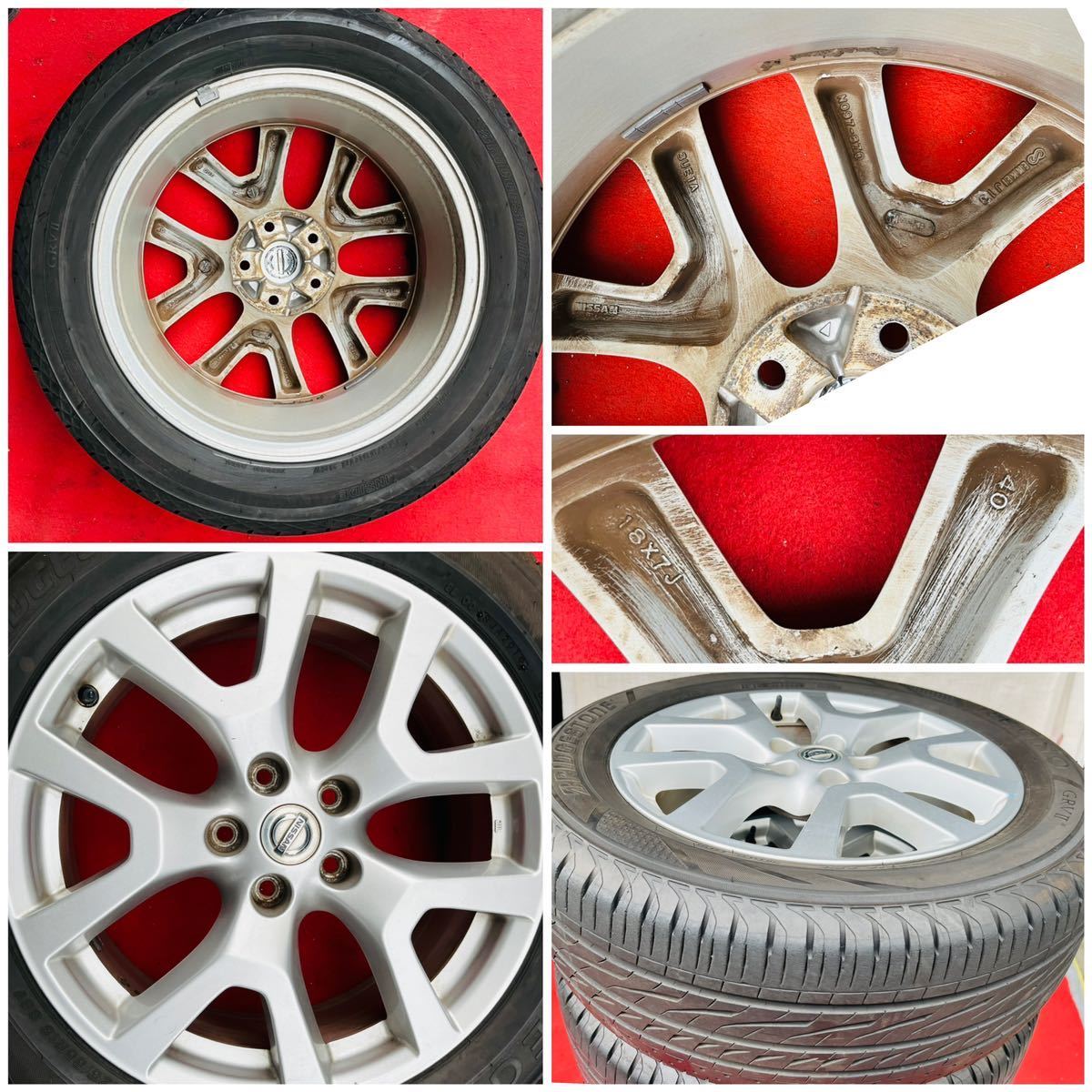 19 年式バリ溝。ENKEI製。NISSANエクストレイル T31 純正 18インチ×7J +40 114.3 5穴 BRIDGESTONE REGNO GRV2 225/55R18ラジアル4本。_画像9