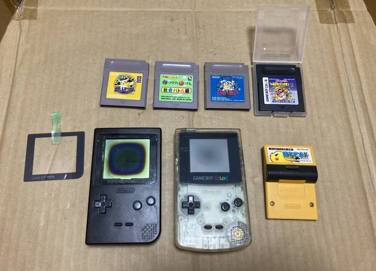 Nintendo.GAME BOY COLOR.CGB-001本体、GAME BOY pocket.MGB-001本体、ソフト、まとめ売り.説明にご覧ください