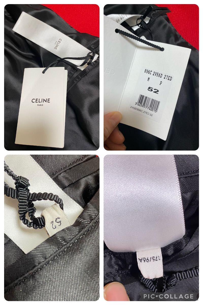 CELINE セリーヌ テディジャケット レッド　メンズ52 タグ付き新品　スタジアムジャンパー_画像7
