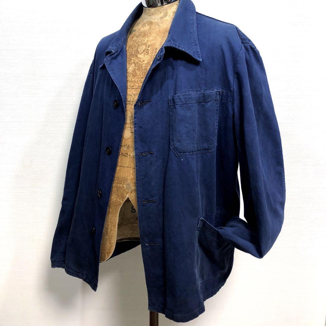 60s 濃紺 ユーロ フレンチ ワーク コットン カバーオール ジャケット