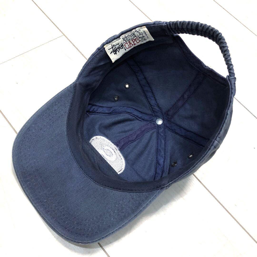  rare hard-to-find the first period fe-doUSA made 90s OLD STUSSY navy blue Baseball cap special Vintage Old Stussy hat old clothes 