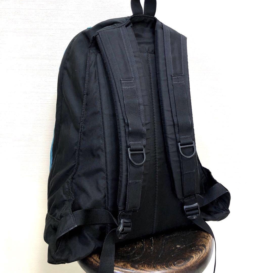 USA製 旧タグ グレゴリー デイパック 黒 ブラック ターコイズ オールド ビンテージ バックパック リュック GREGORY 鞄 古着 y2k  00s 00年代