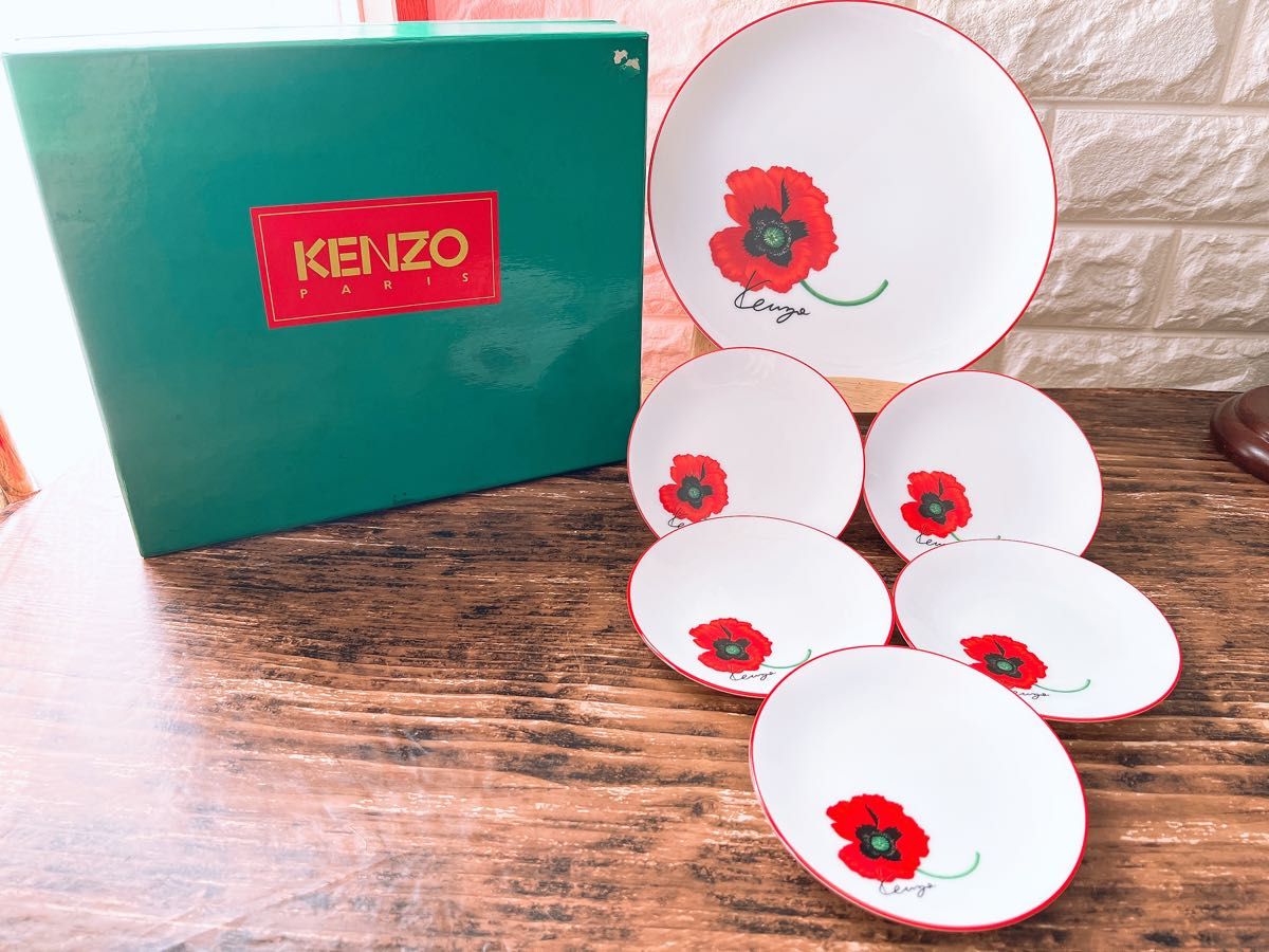 KENZO】ケンゾー コクリコ パーティプレートセット 6点 KENZO】ケンゾー コクリコ パーティプレートセット 6点