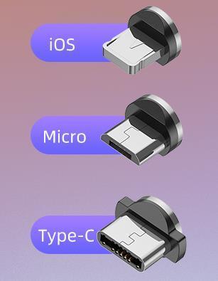 Iphone（lightning）　マグネット式充電ケーブル【１Ｍ】５４０°回転（　 赤　 ）【USLION】_画像2