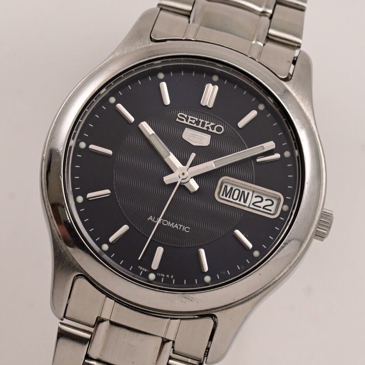 激安単価で Day/Date 7S26-0080 Automatic 5 【SEIKO】セイコー Black