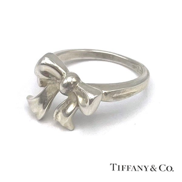 ティファニー/Tiffany&Co. シルバー リボンリング 925 8号 2.9g りぼんモチーフ ブランドリング 指輪