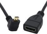 ハイスピードHDMI(メス)to Micro HDMI(オス) タイプD to タイプA 90°アングル L型 マイクロHDMI変換ケーブル 金メッキコネクタ搭載 E270_画像2