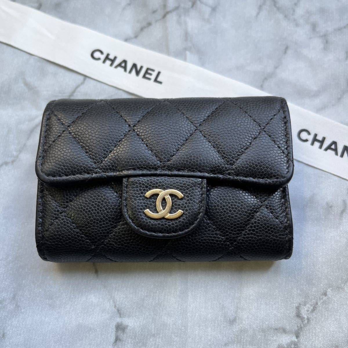 最安値で 4連 キーケース CHANEL シャネル 三つ折り ブラック 黒 28