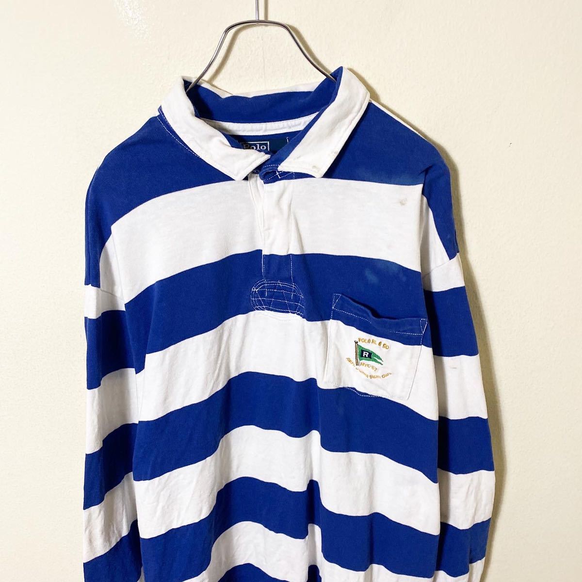90s〜00s Polo by Ralph Lauren 刺繍 ラガーシャツ POLO 長袖 長袖