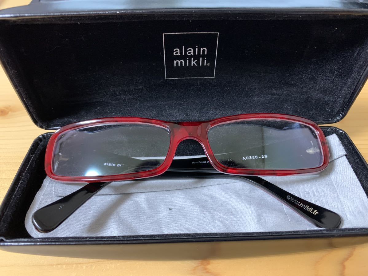 アランミクリ alain mikli A0358-29 メガネ 眼鏡 メガネフレーム 赤 美