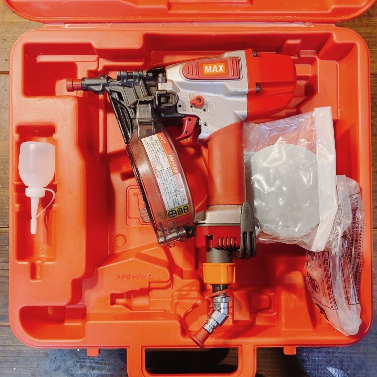 7日保証・整備済】消耗部品多数交換♪MAX マックス 高圧 90mm 釘 7日保証・整備済】消耗部品多数交換♪MAX マックス 高圧 90mm 釘