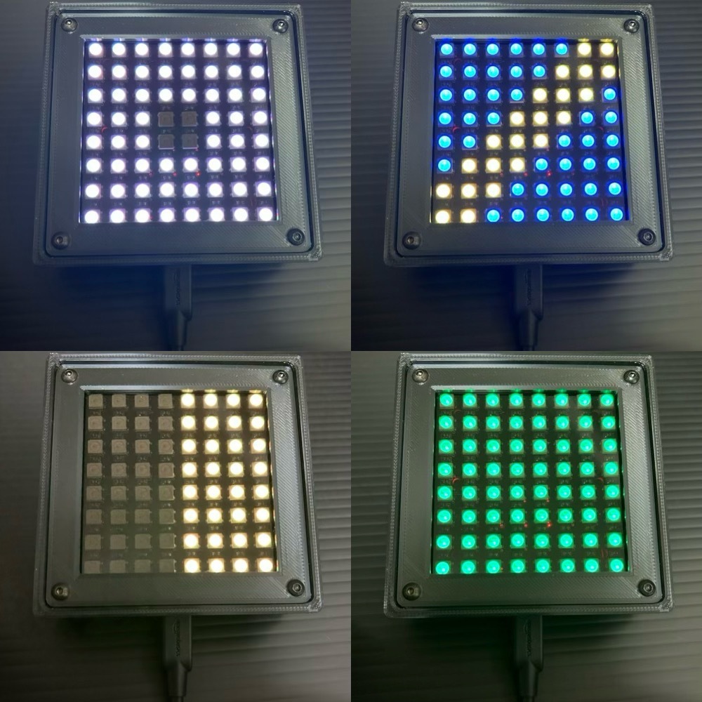 SimHub用 RGB Matrix スポッター フラッグ ギア WS2812B 8x8 Matrix シムレースに_点灯例