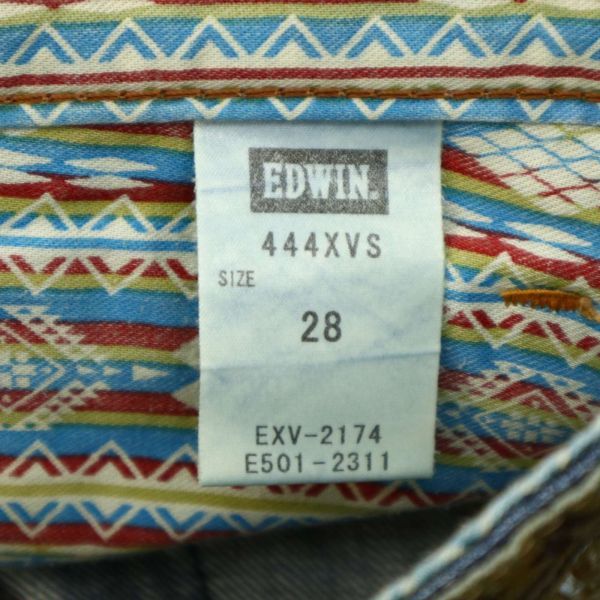 EDWIN エドウィン 通年 444XVS USED加工★ ストレート ウエスタン デニム パンツ ジーンズ Sz.28　メンズ 日本製　C3B03612_9#R_画像9
