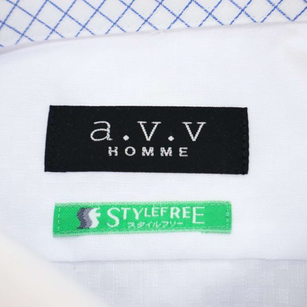 [ новый товар не использовался ] a.v.v. HOMMEa-veve Homme стиль свободный *.. рисунок длинный рукав кнопка down рубашка Sz.L84 мужской белый C3T08786_A#C
