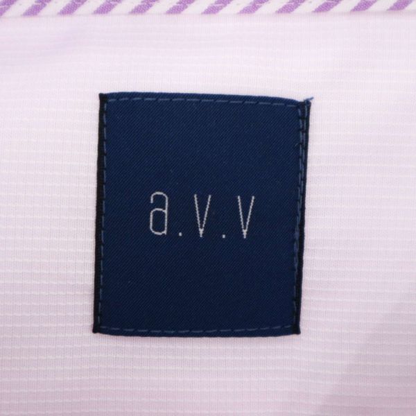 【新品 未使用】 a.v.v アーヴェヴェ 通年 格子柄★ 長袖 ボタンダウン シャツ Yシャツ Sz.L（41-84）　メンズ ピンク　C3T08785_A#C_画像5