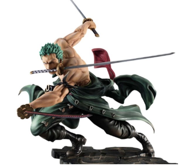 【新品・在庫処分】 ワンピース ONE PIECE フィギュア ロロノア・ゾロ Roronoa Zoro 三千世界 三刀流の効果 20cm PVC製 塗装済 7208_画像1