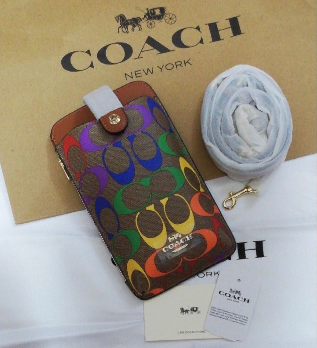 COACH スマホショルダー 大人気！！ フォーン クロスボディ ルージュ 新品-