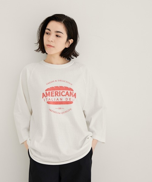 ☆美品AmericanaアメリカーナベースボールTシャツ、アダムエロペ_画像1