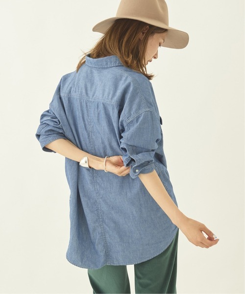 新品タグ付きplageプラージュfine cotton chambrayシャツ¥20,900の画像4